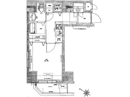 ドルチェヨコハマ関内(1K/4階)の間取り写真