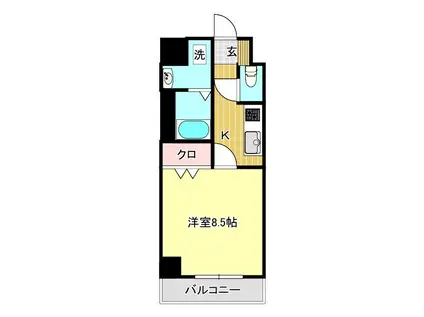 グランメールコート永田町(1K/5階)の間取り写真