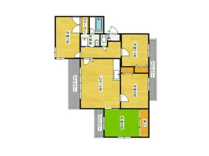 すなおマンション(4LDK/1階)の間取り写真