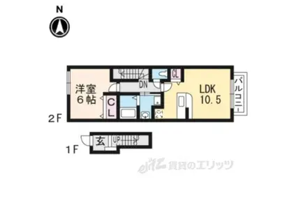 アニメート SHINO(1LDK/2階)の間取り写真