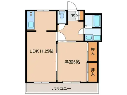 ラ・ルージュ(1LDK/3階)の間取り写真