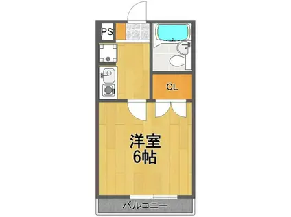 ベルトピア熊谷III(ワンルーム/1階)の間取り写真