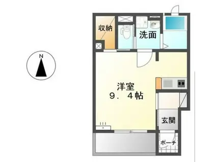 フレシール(1K/1階)の間取り写真