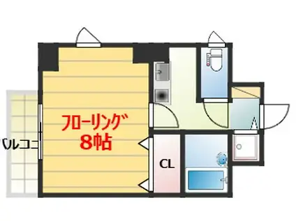 プラージュ湘南(1K/3階)の間取り写真
