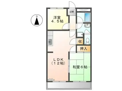 ダイナーズハイツ(2LDK/2階)の間取り写真