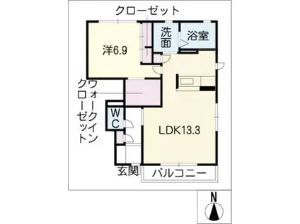サニーコート高師 A棟(1LDK/1階)の間取り写真
