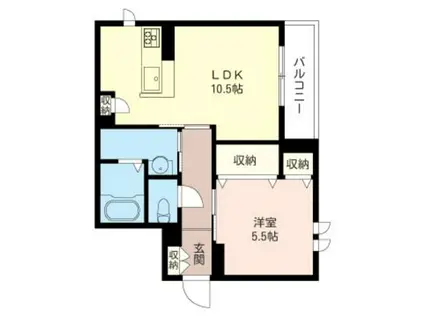 ラ カーサ セレーナ(1LDK/3階)の間取り写真