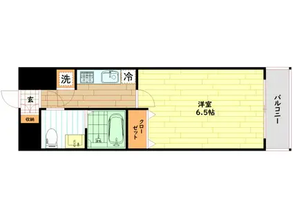 エスリード天神橋筋六丁目(1K/8階)の間取り写真