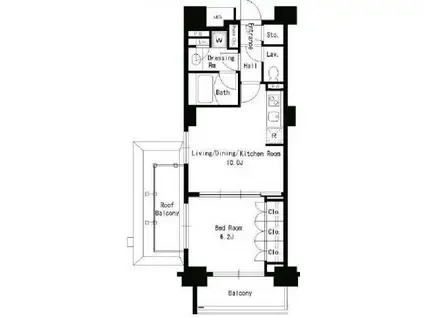 パークアクシス文京ステージ(1LDK/4階)の間取り写真