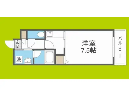 グランシス難波西(1K/7階)の間取り写真