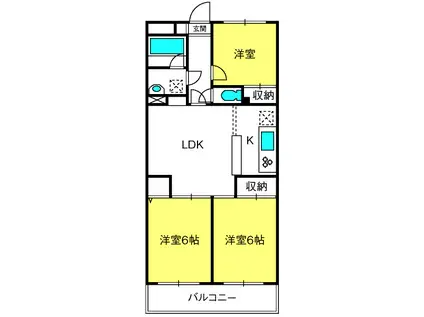 グランドメゾン大宮(3LDK/2階)の間取り写真