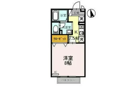 RIOAONOI号館(1K/2階)の間取り写真