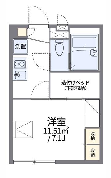 レオパレスヴィラージュ長洲(1K/2階)の間取り写真