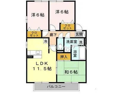 コンフォートテラス A(3LDK/2階)の間取り写真