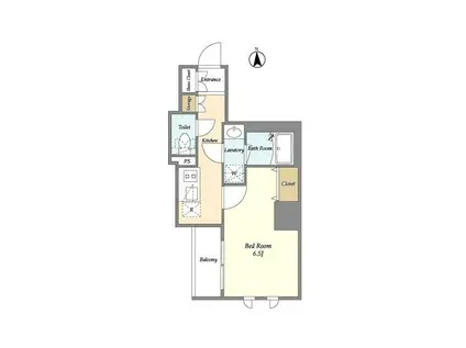 グランカーサ綾瀬(1K/6階)の間取り写真