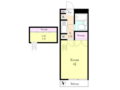 第2エスポワールASAHI(1K/1階)の間取り写真