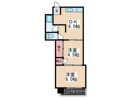 第2松本ビル(2DK/4階)の間取り写真