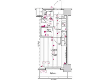 ガーラステージ横濱関内(1K/5階)の間取り写真