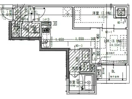 JACK HIGASHIMATABEI(1LDK/1階)の間取り写真