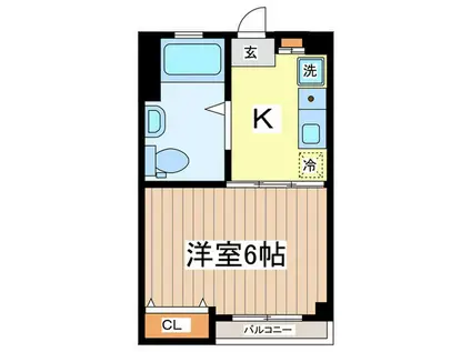 第2美々マンション(1K/3階)の間取り写真