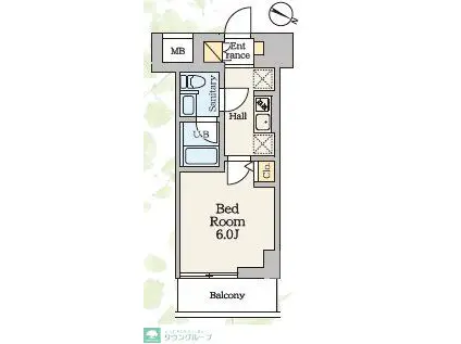 S-RESIDENCE蕨BENE(1K/2階)の間取り写真