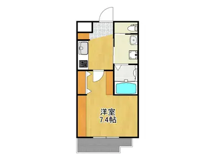 ヘーベルメゾン新川崎(1K/4階)の間取り写真