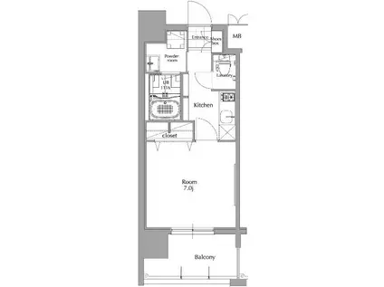 エンクレスト県庁前(1K/6階)の間取り写真