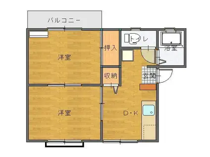スインリバー(2K/2階)の間取り写真