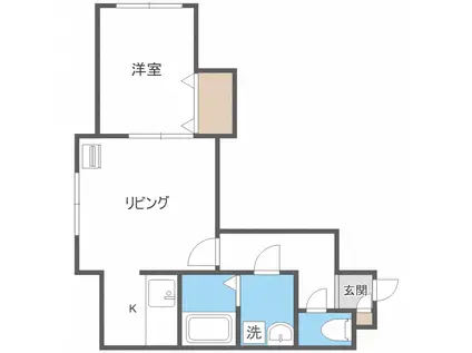 グリーンウォール北15A(1LDK/2階)の間取り写真