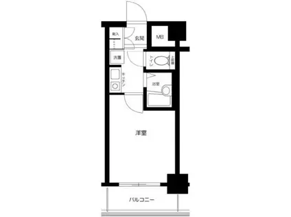 フォルトゥナ日本橋(1K/2階)の間取り写真