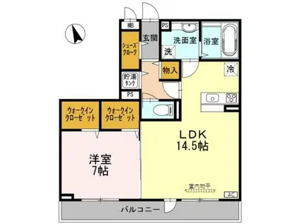 CARRERA(1LDK/3階)の間取り写真