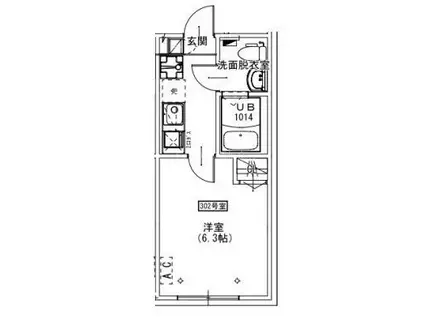 KEIAI RESIDENCE 新検見川(1K/3階)の間取り写真