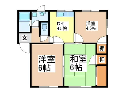 グリーンハイツ古城(3DK/2階)の間取り写真