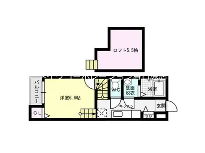 コスモエルスト(1K/2階)の間取り写真