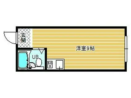 タイキマンション(ワンルーム/2階)の間取り写真