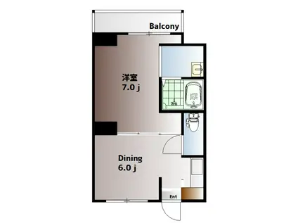 ヴィラナリー児島 2号棟(1DK/3階)の間取り写真
