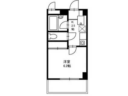 ハイシティ弁天(1K/2階)の間取り写真