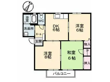 フォーレス21(3DK/2階)の間取り写真