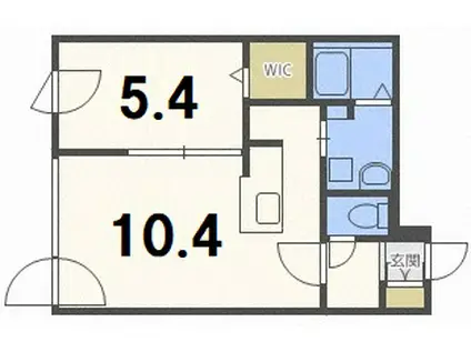 ヴェリタス美術館通(1LDK/3階)の間取り写真