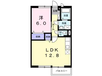エヴァハウス(1LDK/2階)の間取り写真