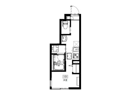 ソルナクレイシア桜新町(ワンルーム/1階)の間取り写真