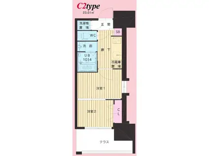 NO.111 ORIENT BLD (2K/13階)の間取り写真