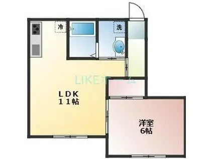 グランベールS6(1LDK/1階)の間取り写真