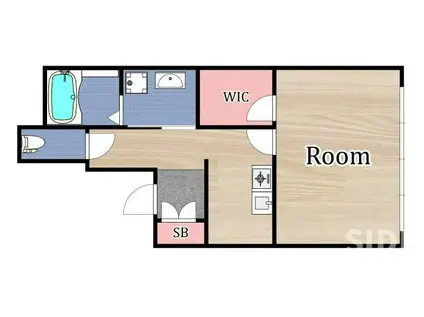 GM GAMOU ウエスト(1K/4階)の間取り写真