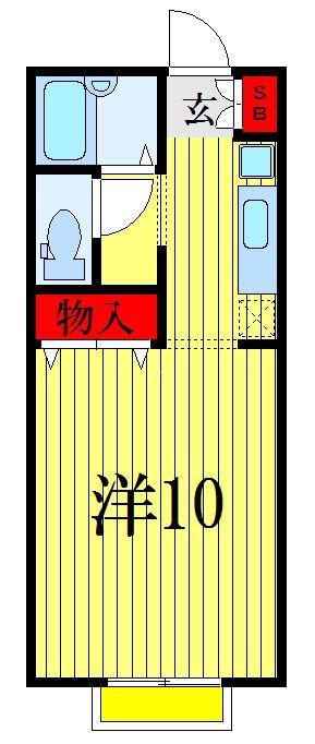 リヴェール検見川(1K/2階)の間取り写真