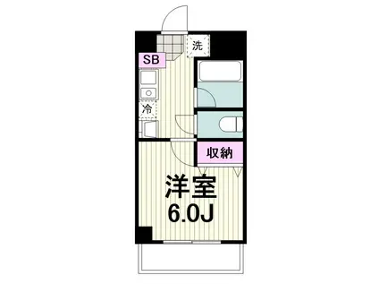 F5ハクジュハウス(1K/1階)の間取り写真