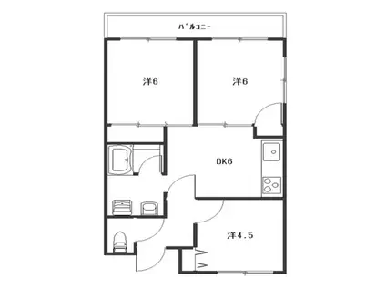 ウィッシュ・ヴィーガII(3DK/2階)の間取り写真