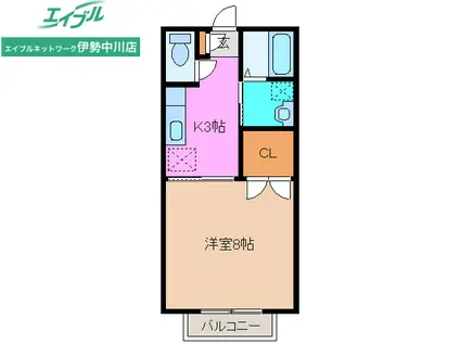 メゾンYOU B(1K/1階)の間取り写真