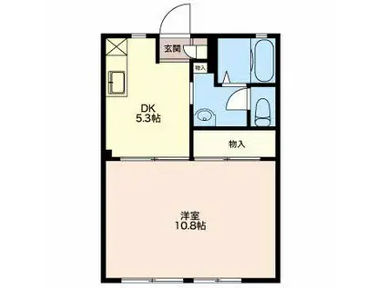 メイプルハウス(1DK/1階)の間取り写真