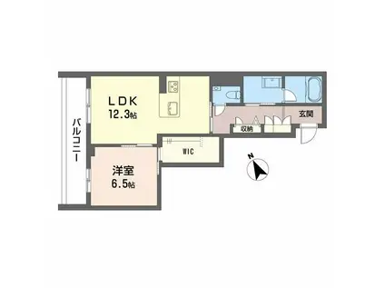 シャーメゾン下荒田(1LDK/2階)の間取り写真